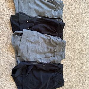 Set of Gray and Black Athletic Shorts